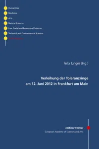 Verleihung der Toleranzringe am 12. Juni 2012 in Frankfurt am Main_cover