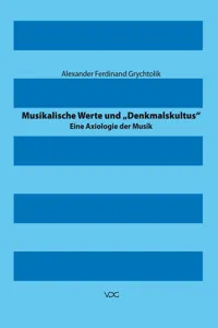 Musikalische Werte und "Denkmalskultus"_cover