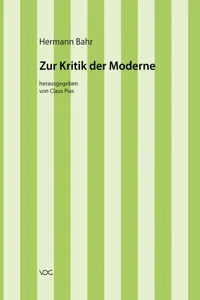 Hermann Bahr / Zur Kritik der Moderne_cover