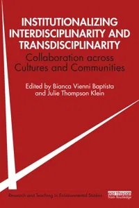 Institutionalizing Interdisciplinarity and Transdisciplinarity_cover