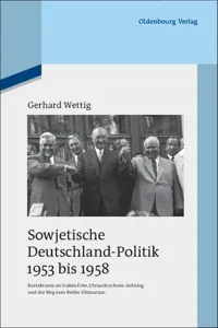 Sowjetische Deutschland-Politik 1953 bis 1958_cover