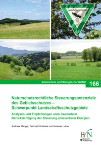 Naturschutzrechtliche Steuerungspotenziale des Gebietsschutzes - Schwerpunkt Landschaftsschutzgebiete_cover