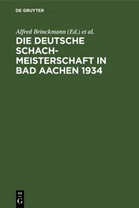 Die Deutsche Schachmeisterschaft in Bad Aachen 1934_cover