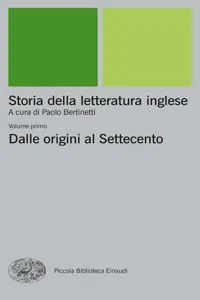 Storia della letteratura inglese. I. Dalle origini al Settecento_cover