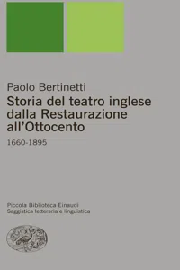 Storia del teatro inglese dalla Restaurazione all'Ottocento_cover