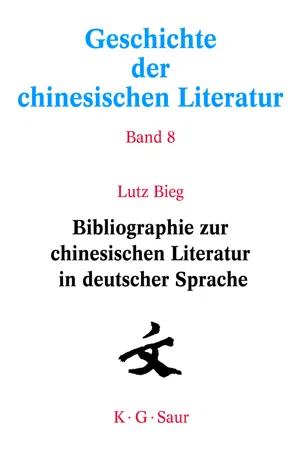 Bibliographie zur chinesischen Literatur in deutscher Sprache