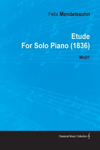 Etude by Felix Mendelssohn for Solo Piano Wo01_cover