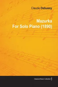 Mazurka by Claude Debussy for Solo Piano_cover