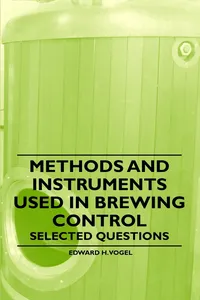 Methods and Instruments Used in Brewing Control - Selected Questions_cover