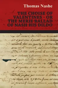 The Choise of Valentines - Or the Merie Ballad of Nash His Dildo_cover