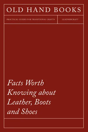 Facts Worth Knowing about Leather, Boots and Shoes
