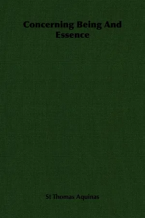 Concerning Being and Essence