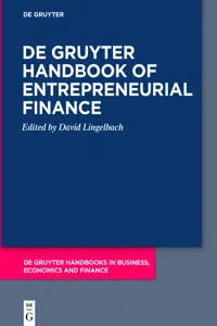 De Gruyter Handbook of Entrepreneurial Finance_cover