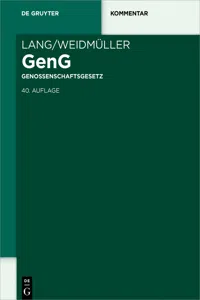 Lang/Weidmüller Genossenschaftsgesetz_cover
