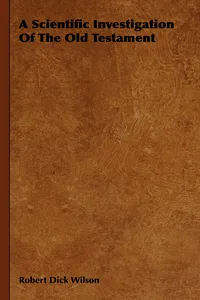 A Scientific Investigation of the Old Testament_cover