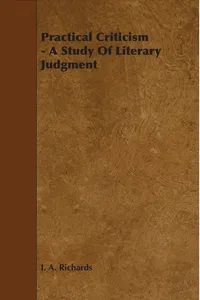 Practical Criticism - A Study Of Literary Judgment_cover