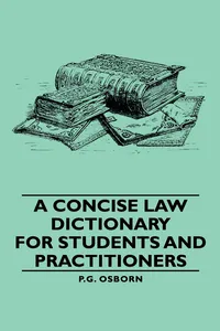 A Concise Law Dictionary - For Students and Practitioners_cover