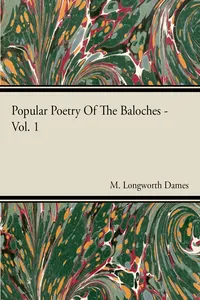 Popular Poetry Of The Baloches - Vol 1_cover