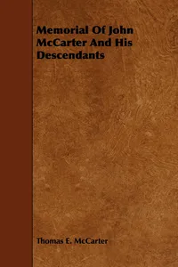 Memorial Of John McCarter And His Descendants_cover