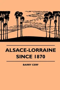 Alsace-Lorraine Since 1870_cover