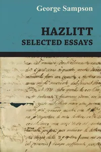 Hazlitt - Selected Essays_cover