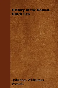 History of the Roman-Dutch Law_cover