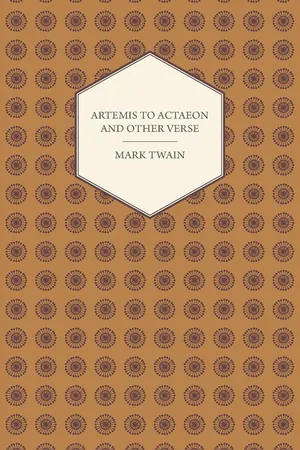 Artemis to Actaeon and Other Verse