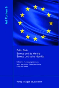 Edith Stein, Europe and Its Identity - Europa und seine Identität_cover