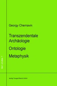 Transzendentale Archäologie - Ontologie - Metaphysik_cover