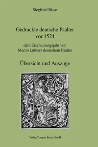Gedruckte deutsche Psalter vor 1524_cover
