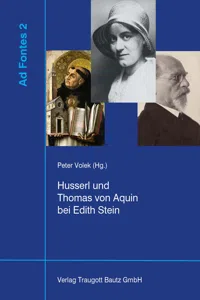 Husserl und Thomas von Aquin bei Edith Stein_cover