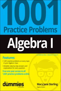 Algebra I: 1001 Practice Problems For Dummies_cover