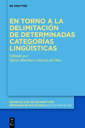 En torno a la delimitación de determinadas categorías lingüísticas