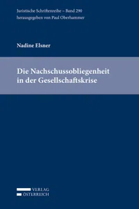 Die Nachschussobliegenheit in der Gesellschaftskrise_cover