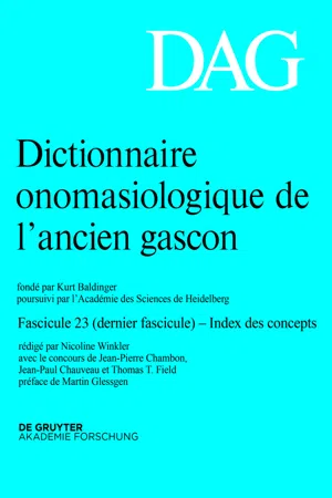 Dictionnaire onomasiologique de l'ancien gascon (DAG). Fascicule 23