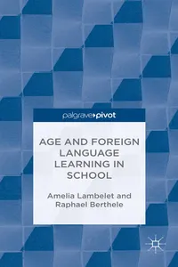 Age and Foreign Language Learning in School_cover