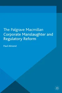 Corporate Manslaughter and Regulatory Reform_cover