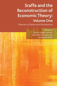 Sraffa and the Reconstruction of Economic Theory: Volume One_cover