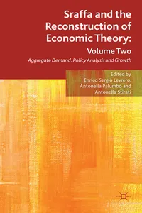 Sraffa and the Reconstruction of Economic Theory: Volume Two_cover