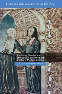 Authority, Gender and Emotions in Late Medieval and Early Modern England_cover