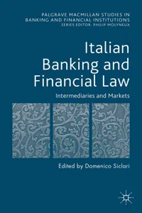 Italian Banking and Financial Law: Intermediaries and Markets_cover