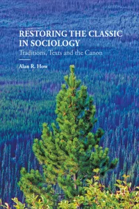 Restoring the Classic in Sociology_cover