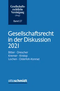 Gesellschaftsrecht in der Diskussion 2021_cover
