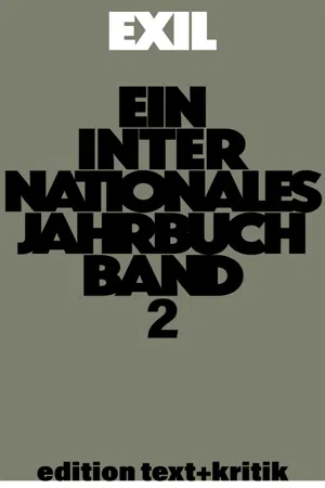 Erinnerungen ans Exil – kritische Lektüre der Autobiographien nach 1933 und andere Themen