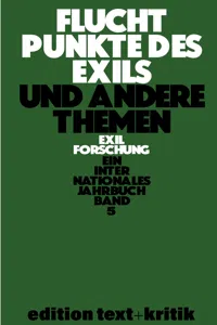 Fluchtpunkte des Exils und andere Themen_cover