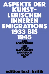 Aspekte der künstlerischen inneren Emigration 1933–1945_cover