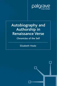 Autobiography and Authorship in Renaissance Verse_cover