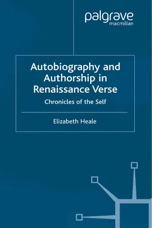 Autobiography and Authorship in Renaissance Verse