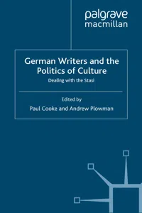 German Writers and the Politics of Culture_cover