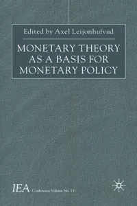 Monetary Theory as a Basis for Monetary Policy_cover